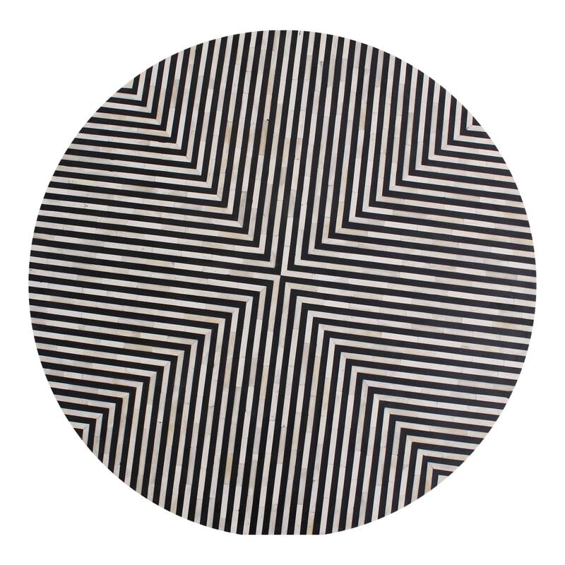Aurelle Home Chalet Art Deco Black and White Side Table