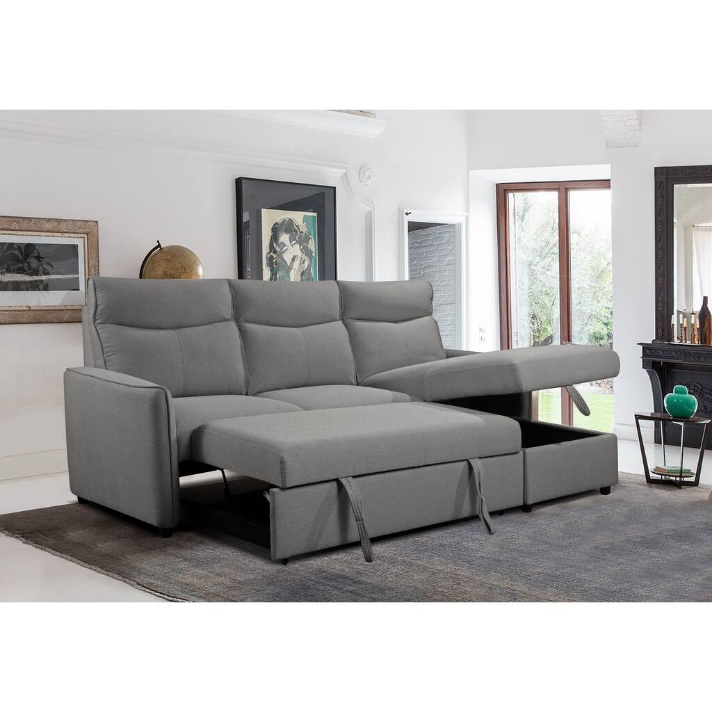 Abbyson Harper Reversible Storage Sectional with Pullout Bed