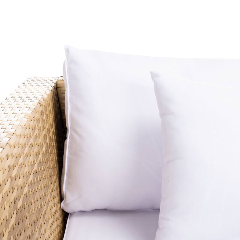 SAFAVIEH Helga Outdoor 4-Piece Conversation Patio Set with Storage - 57"W x 31"D x 26"H