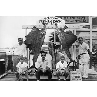 Deep Sea Fishing Trip Black and White Gallery Wrapped Canvas - Bed Bath