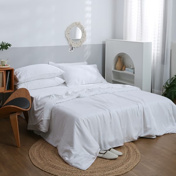 slide 2 of 5, Twin Ducks Inc Rayon from Bamboo Duvet Cover White - Full