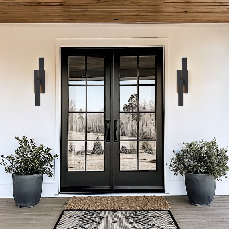 Matte Black Iron Integrated LED Outdoor/Indoor Wall Sconce - 23.6"