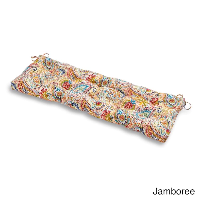 51x18-inch Painted Paisley Outdoor Bench Cushion (Cushion Only)