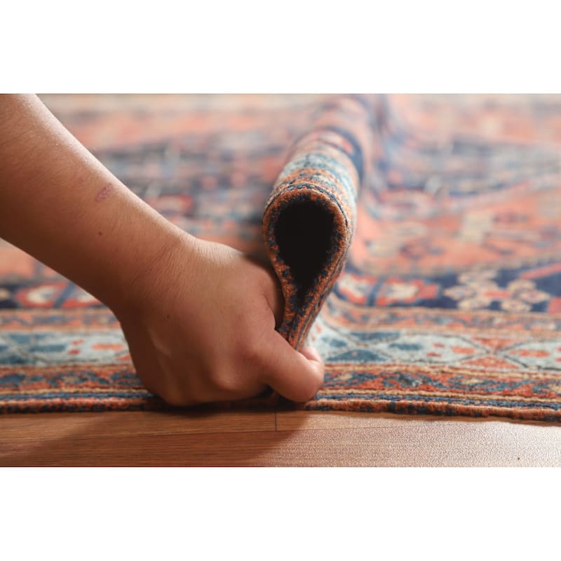 Hand Knotted Oriental 100% Wool Carpet Traditional Medallion Navy Blue & Blues Bidjar Area Rug - 5' 8'' X 4' 9''