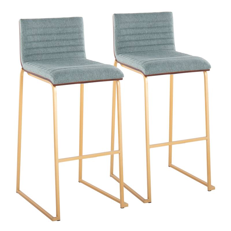 Silver Orchid Magda 30" Fixed-Height Upholstered Bar Stool (Set of 2)