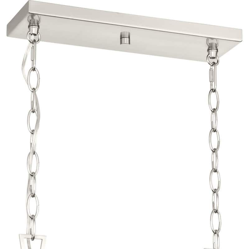 Goodwin Collection Four-Light Brushed Nickel Modern Farmhouse Island Light - 40.375 in x 4.37 in x 16.75 in