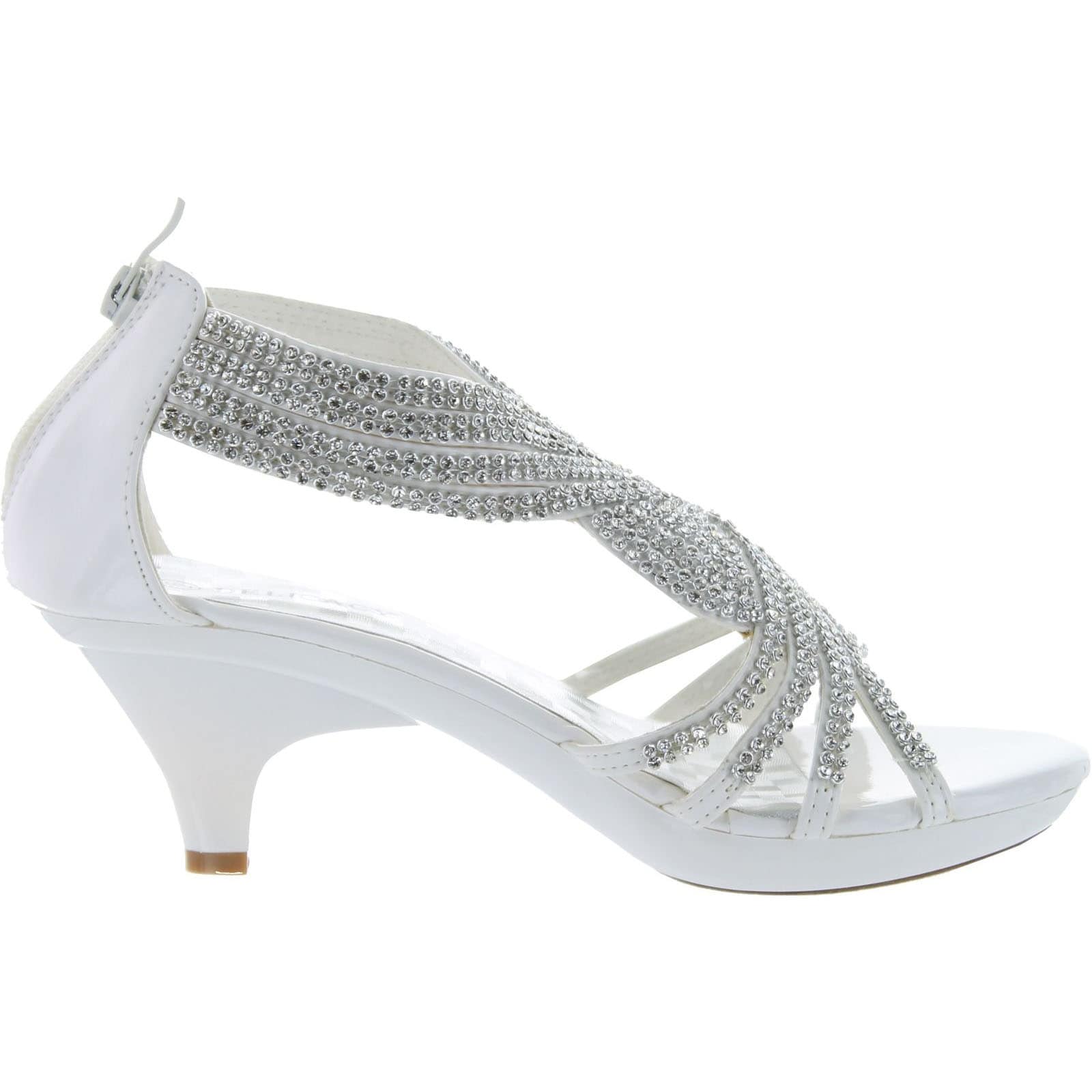 Delicacy Womens Angel 37 Strappy Rhinestone Dress Sandal Low Heel Shoes