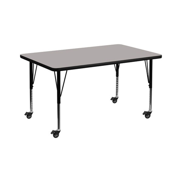 Offex 36"W x 72"L Mobile Rectangular Activity Table with 1.25" Thick High Pressure Laminate Top and Pre-School Leg - N/A