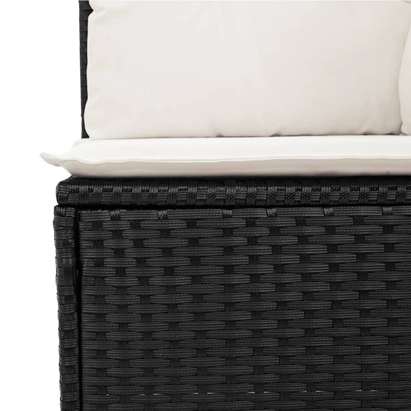 vidaXL Garden Sofa Set Black PE Rattan 10 Piece Set Modular - 21.7 x 21.7 x 14.6