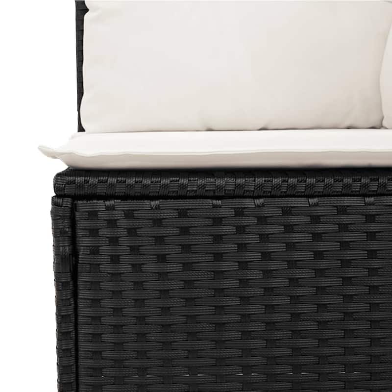 vidaXL Patio Sofa Set with Cushions Outdoor Conversation Furniture Poly Rattan