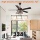 preview thumbnail 9 of 19, 52" Black Wood Modern Crystal Indoor Ceiling Fan Chandelier with Remote