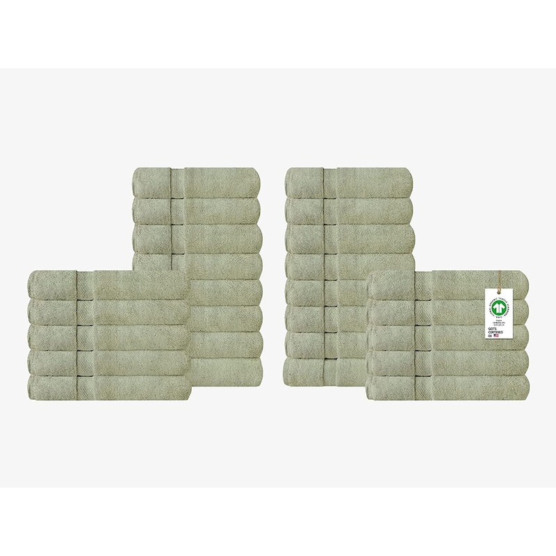 Delara Organic Cotton Feather Touch Quick Dry 650 GSM Hand Towel, 20"X30"