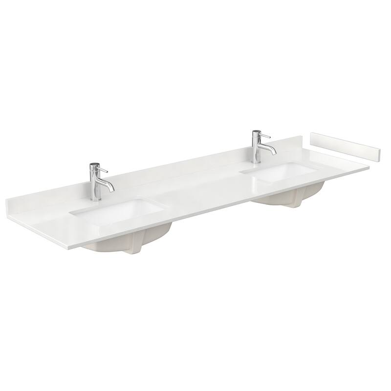 Daria 80-inch Double Vanity, Single Hole Quartz Top, Med Cabinets
