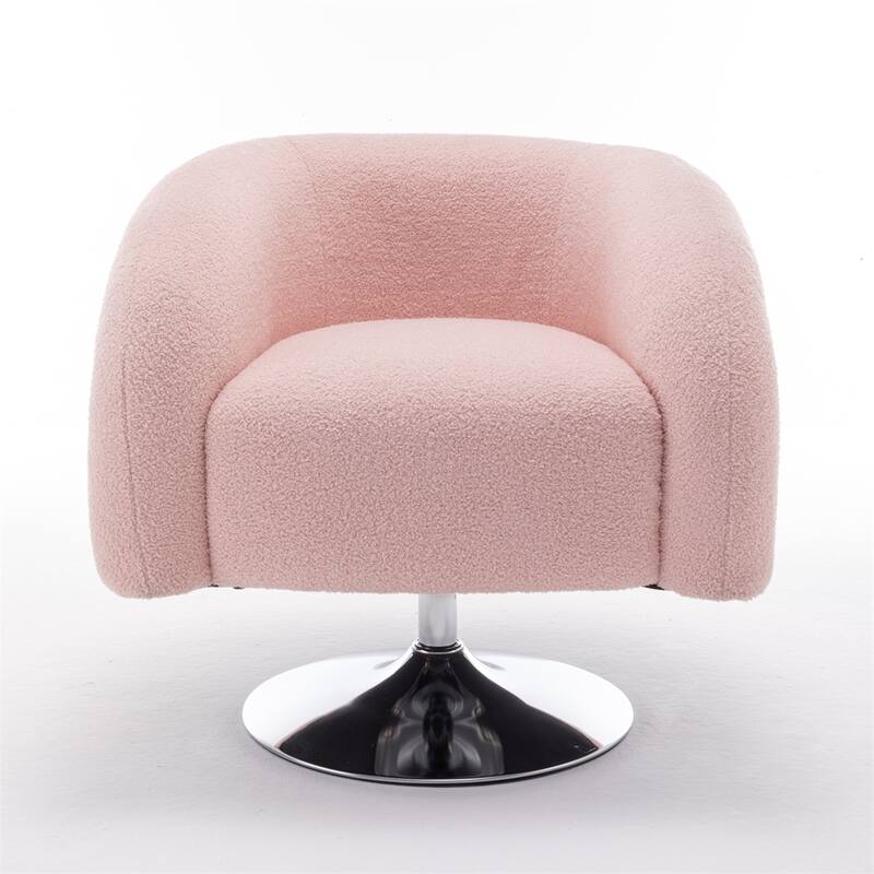 Modern Single Swivel Upholstered Sofa Chair with Base
