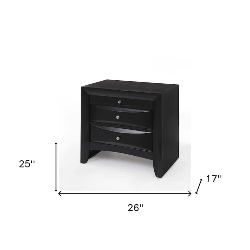 HomeRoots 25" Dark Brown Three Drawer Nightstand