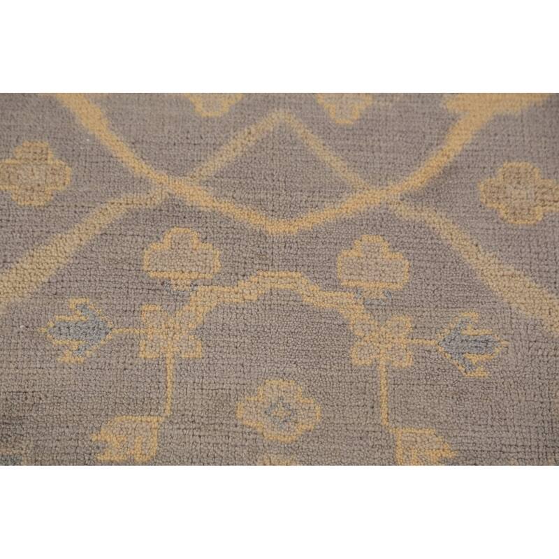 Earth Tone Oushak Indian Area Rug Handmade Wool Carpet - 8'0"x 9'7"