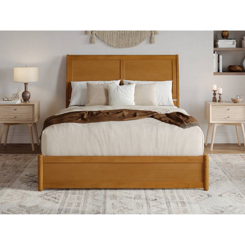 Andorra Platform Bed with Panel Footboard and Twin XL Trundle