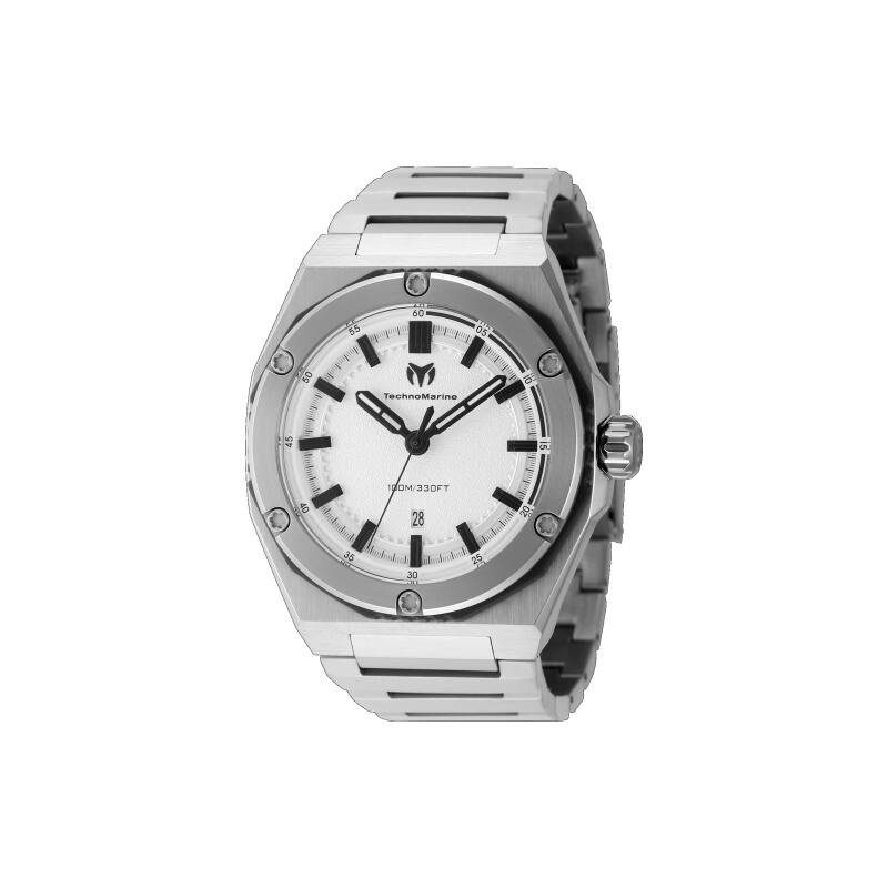 Technomarine Men's TM-416060 CORAL Quartz 3 Hand Silver Dial Watch