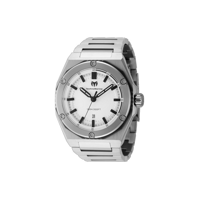 Technomarine Men's TM-416060 CORAL Quartz 3 Hand Silver Dial Watch