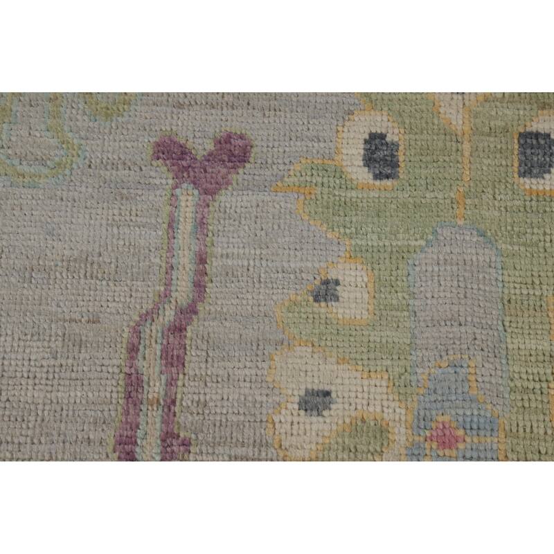 Hand Knotted Oriental 100% Wool Carpet Transitional All-Over Greys & Charcoal Oushak Area Rug - 11' 9'' X 9' 4''