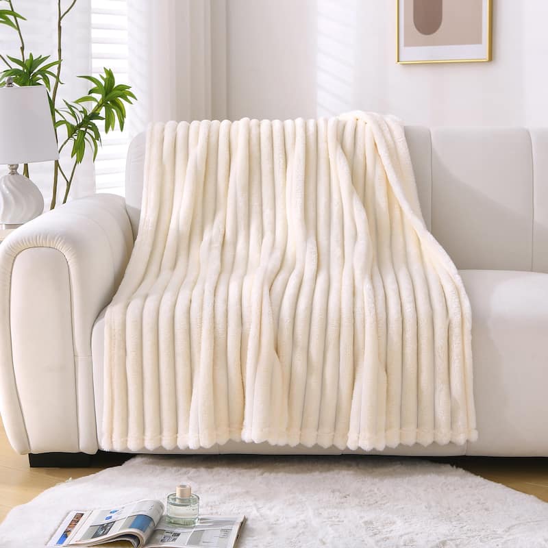 Lightweight Striped Flannel Fleece Blanket