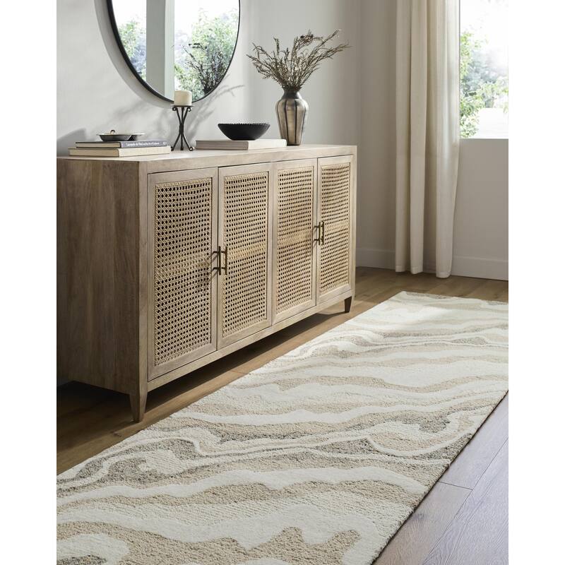 Livabliss Divine Farmhouse Abstract Area Rug - Cream/Tan - 12' x 15'
