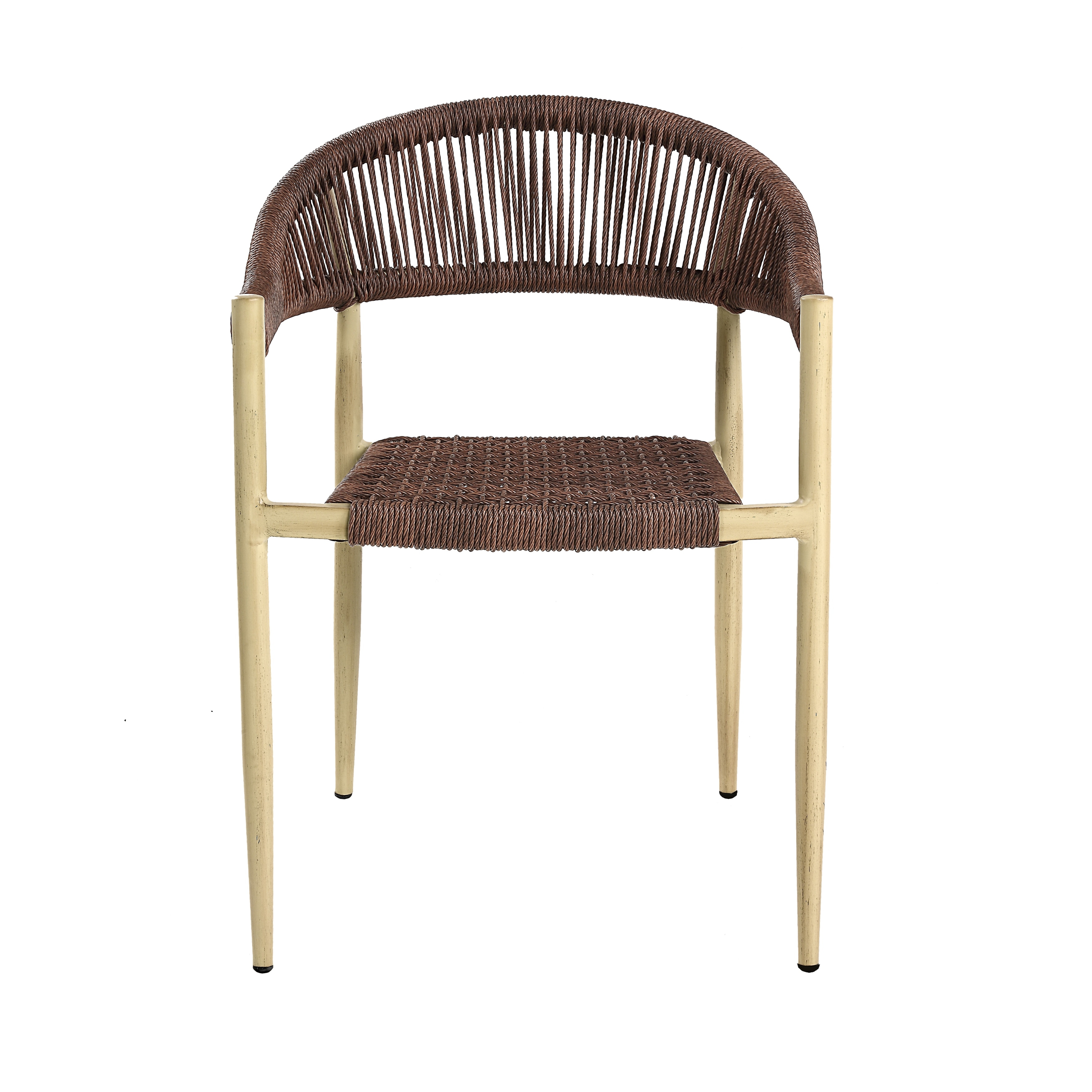 Holcomb Modern Wicker Rope Curved Patio Dining Arm Chair by - Picture 22 of 30
