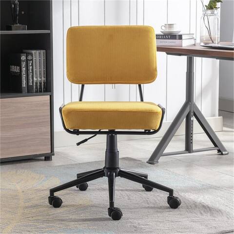 Adjustable Heigh and Swivel Rolling Wheels Corduroy Desk Chair