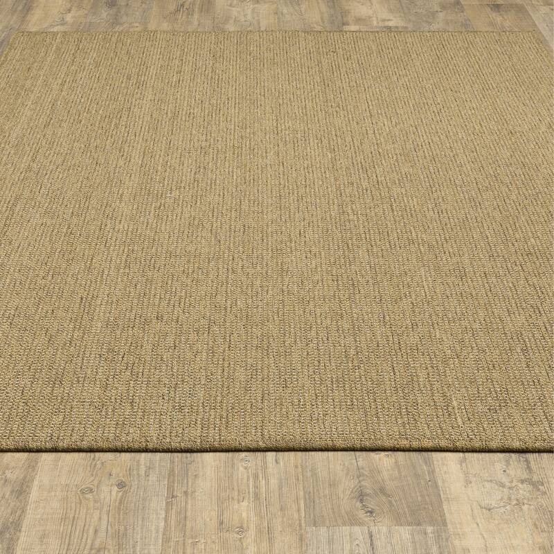 Style Haven Veranda Solid Tan Indoor-Outdoor Area Rug