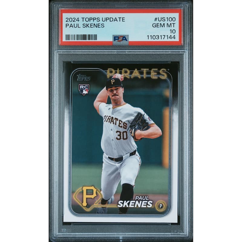 Paul Skenes 2024 Topps Update Baseball Rookie Card #US100 Graded PSA 10 - 8' x 11'