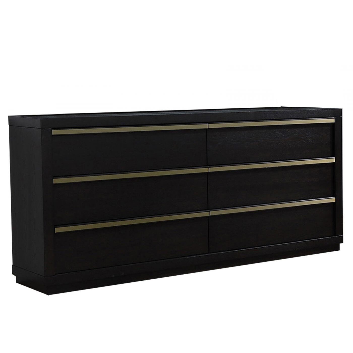 6 Drawers Wooden Frame Dresser With Metal Trim Dark Brown And Gold On Sale Overstock 31269563