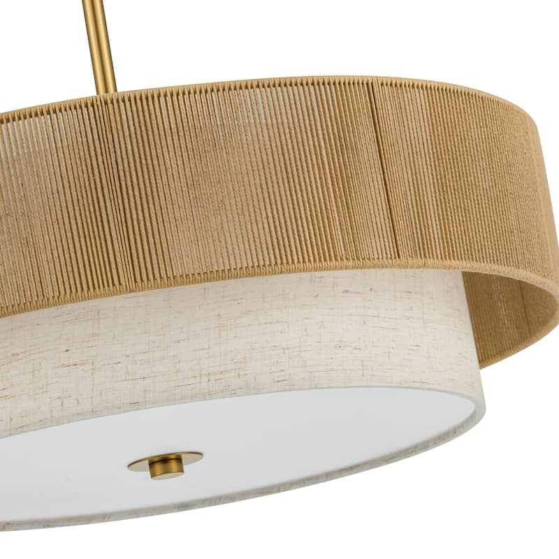 CO-Z 18 in 4-Light Dimmable Semi Flush Mount Fabric Ceiling Light Pendant - 18"