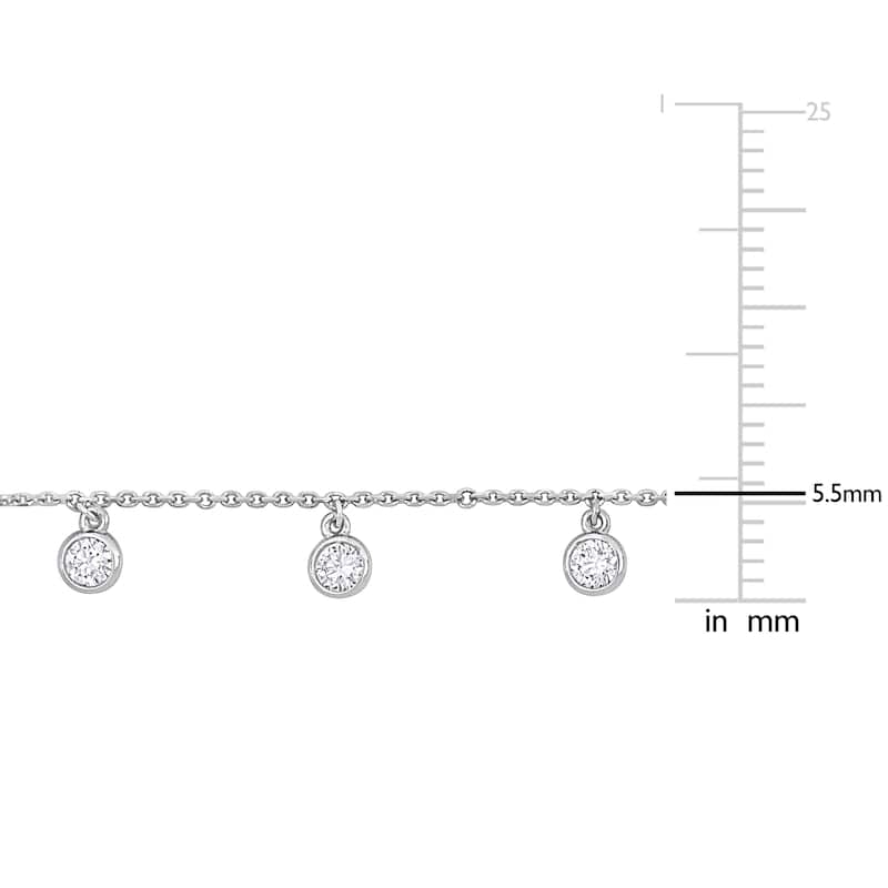 Miadora 1/2ct TDW Diamond Charm Station Necklace in 14k White Gold