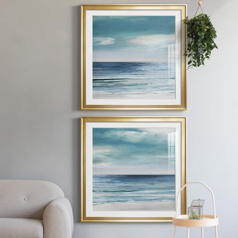 Blue Silver Shore I Premium Framed Print - Ready to Hang