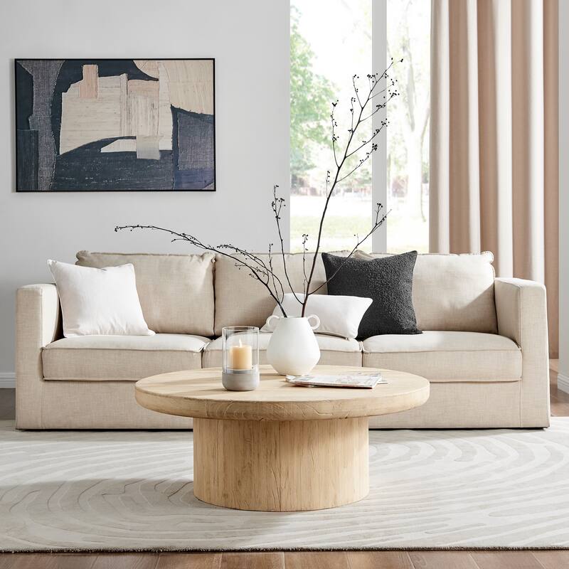 Danya B. Modern Cool Gray Cement Base and Glass Pillar Candle Holder