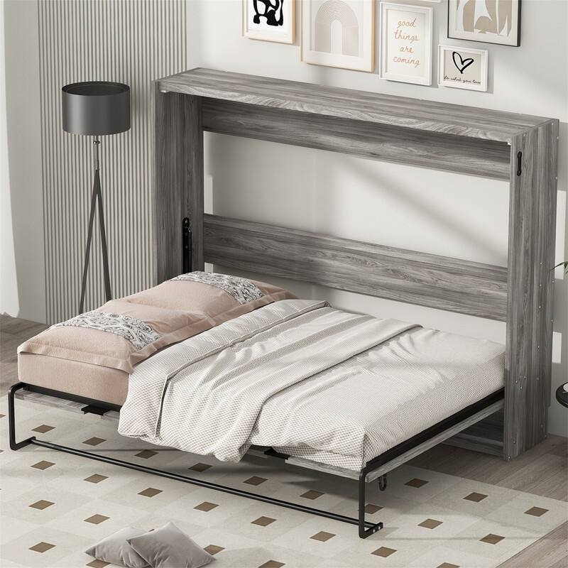 Full Size Murphy Wall Bed , can be Folded into a Cabinet, Space Saving Folding Murphy Cabinet Bed, No Spring Box Needed