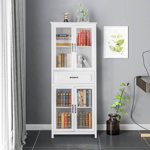 American Country MDF Spray Paint Two Doors Bookcase White