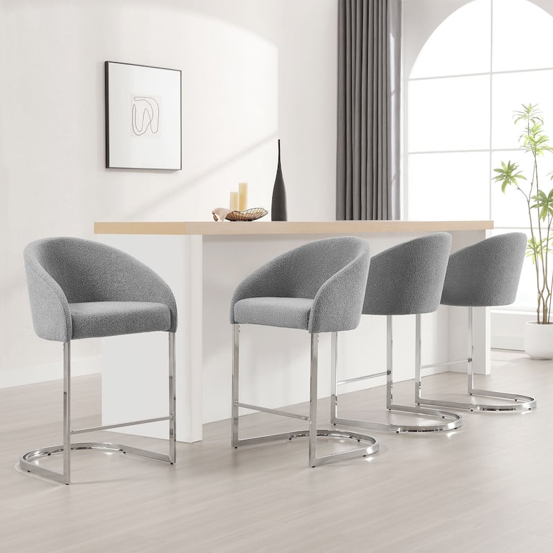 26" Fabric Upholstered Counter Height Bar Stools with Arms - 37" H x 22.4" W x 22" D