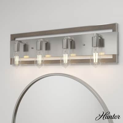 Hunter Woodburn Vanity Wall Light - Modern Farmhouse, Transitional, Rustic - Damp Rated!