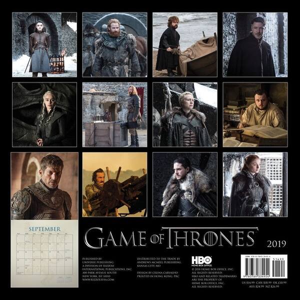 Shop 2019 Game Of Thrones Wall Calendar Drama Tv By Andrews