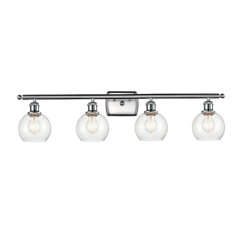 Innovations Lighting Athens - 4 Light 36" Bath Vanity Light - 6" Shade - Seedy/Brushed Satin Nickel Finish