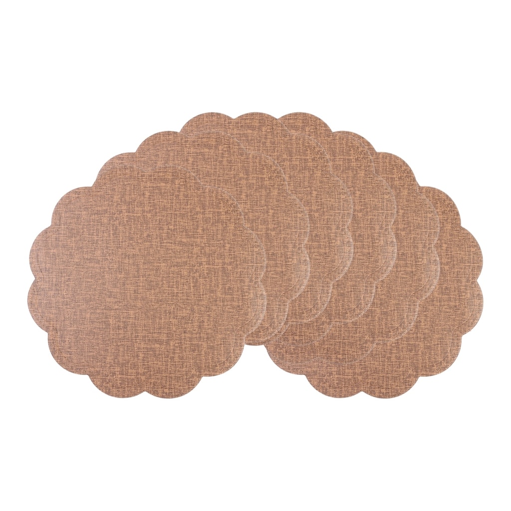 Placemats Set of 6 Flower Placemats for Kitchen Dining Table Decor Heat Resistant Table Placemats Wipeable Table Mat - 15*15in