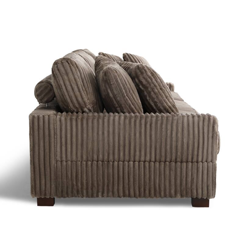 Modular Sectional Sofa Set with Adjustable Headrests and Ottomans