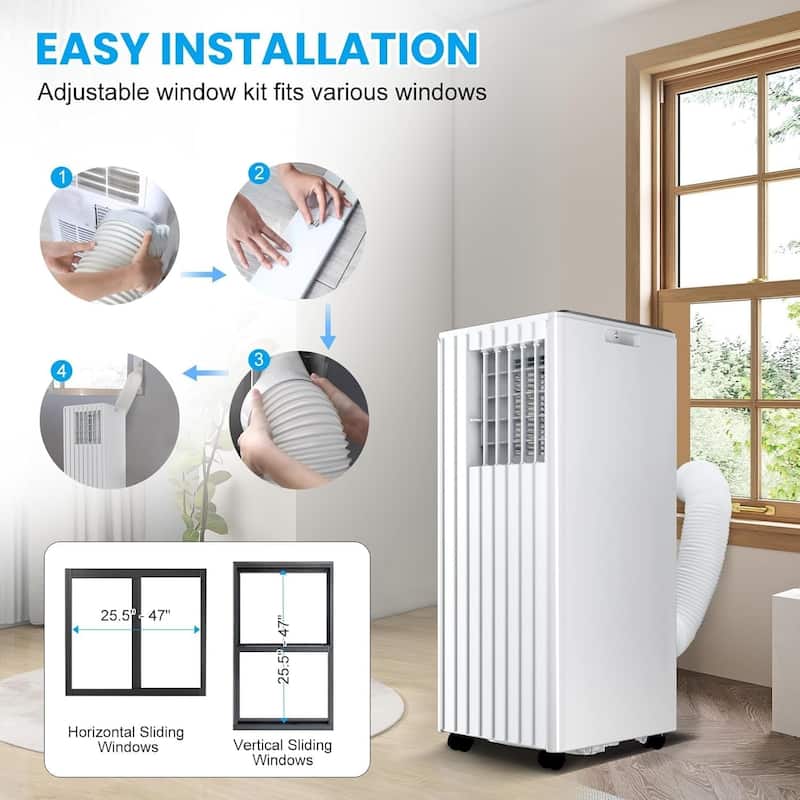 8000 BTU Portable Air Conditioner - 3-In-1 Cooling for 450 Sq