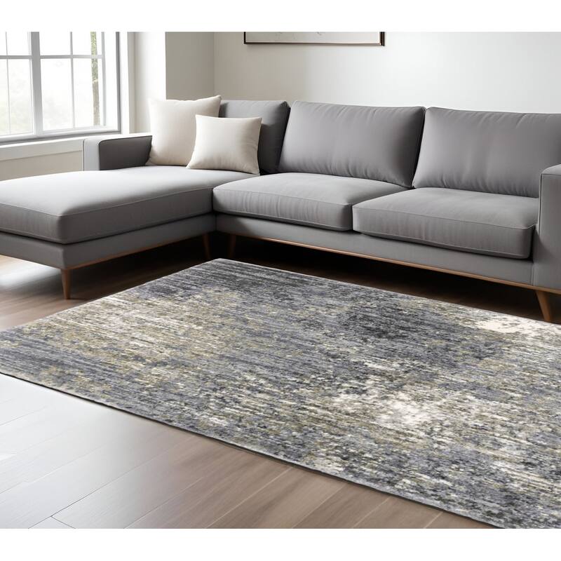 HomeRoots Abstract Shag Rectangle Area Rug - 129.92 in. x 94.49 in.  x 1.58 in.