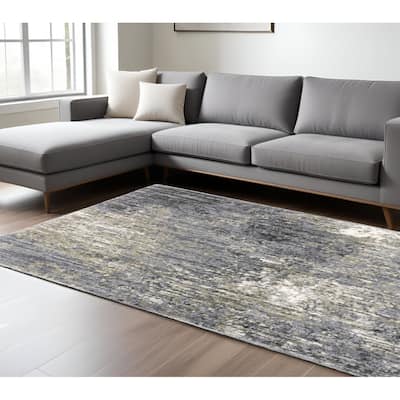HomeRoots Abstract Shag Rectangle Area Rug