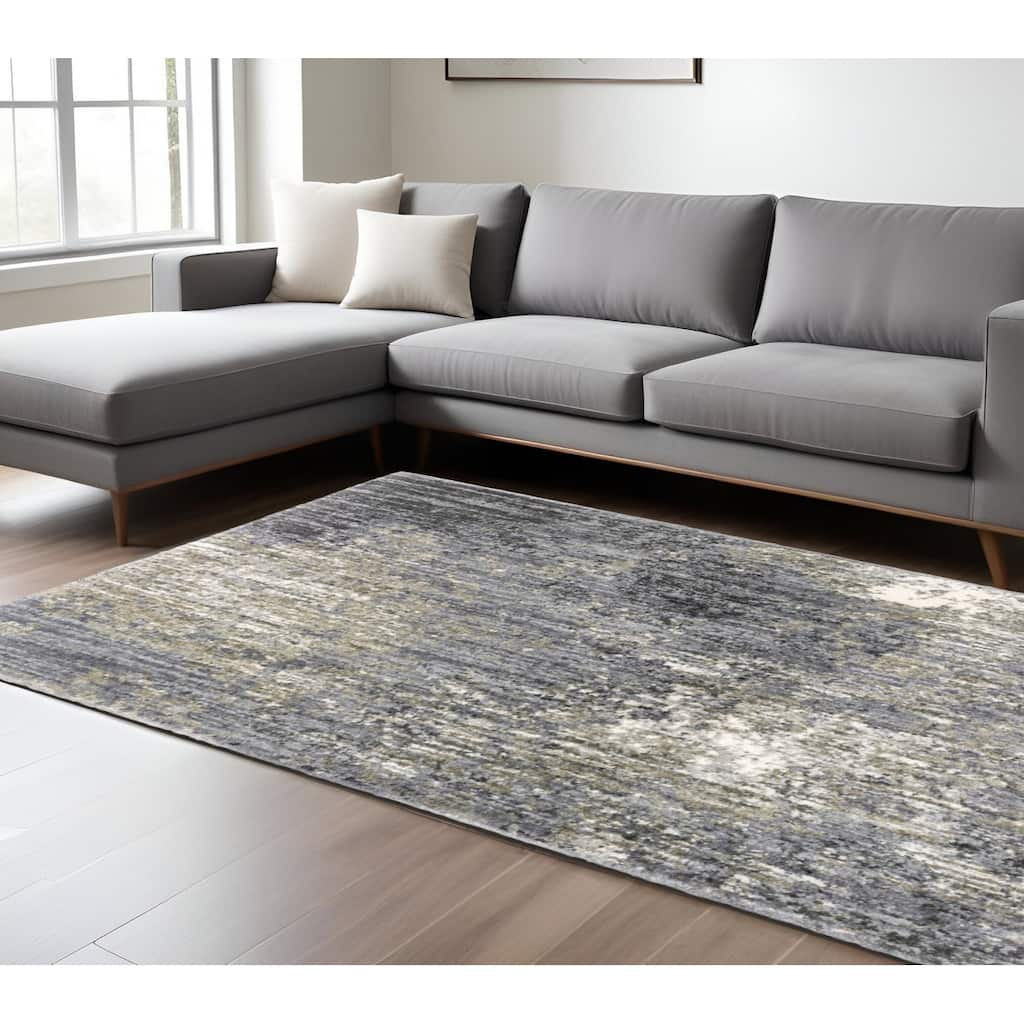 HomeRoots Abstract Shag Rectangle Area Rug