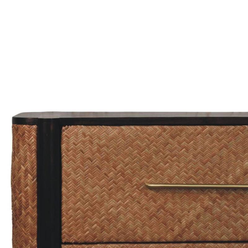 Artisan Furniture Solid Wood Havana Weave 3 Drawer Chest, Brown