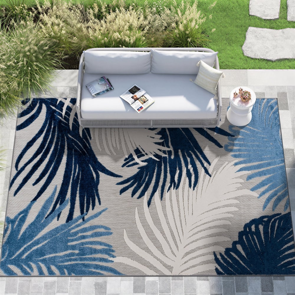 World Rug Gallery Tropical Floral Indoor/Outdoor Area Rug