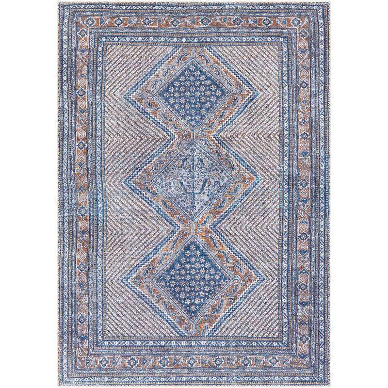 Livabliss Silvia Vintage Medallion Printed Machine Washable Area Rug